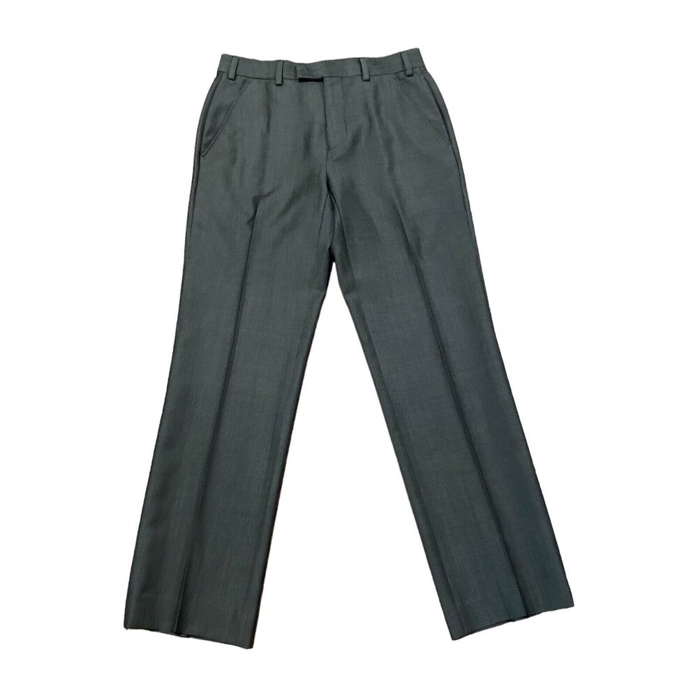 Ted Baker Pants Pashion Gray Sheen Trouser Wool Mohair Grey Slacks Size 30